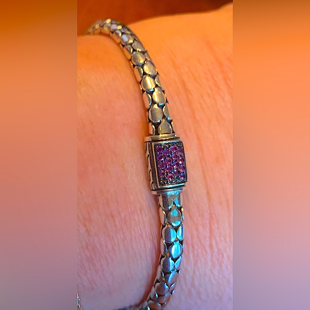 John Hardy Sterling Silver amethyst bracelet